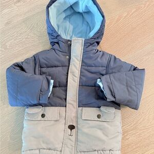 Kids Blue and Gray Hooded Jacket